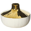 8" Elegance Ceramic Decorative Vase With Gold Accents