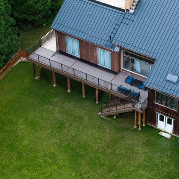 Modern Elevated Composite Deck & Illuminated Staircase
