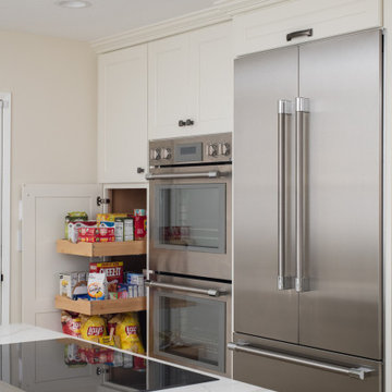 Functional cabinetry slide outs in Newport Beach kitchen remodel