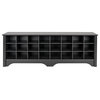 Pemberly Row 60" Contemporary Shoe Cubby Bench in Black