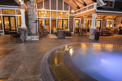 Farmhouse patio photo in Portland