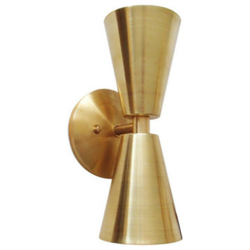 Cape-Town Polished Brass Two-Lamp Wall Light