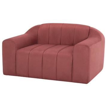 Coraline Chianti Microsuede Fabric Single Seat Sofa