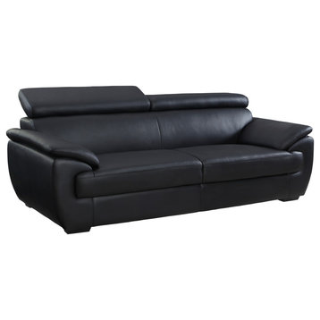 Nestore Premium Genuine Leather Match Sofa, Black