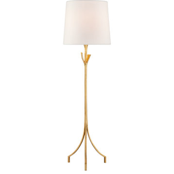 Fliana Floor Lamp, 1-Light, Gild, Linen Shade, 58.5"H (ARN 1080G-L CM01C)