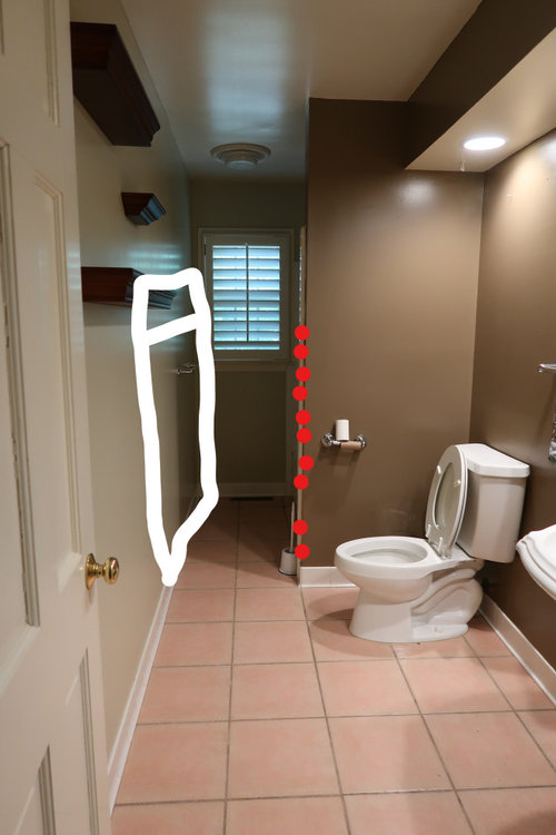 Stop Wainscoting partway down bathroom wall? Also Lighting help....
