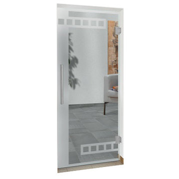 Swing Glass Door With Design, Non-Private, 36"x80", 5/16" (8mm)
