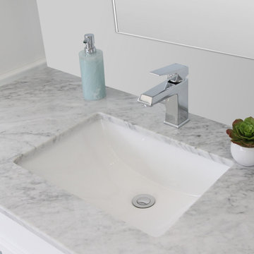 21" Ceramic Porcelain Rectangular Undermount Bathroom Sink