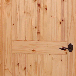 Rustic Knotty Pine Door - Arch 2-Panel Design with V-Grooves - Interior Doors