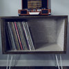 Gold Hex Pattern Record Cabinet