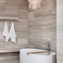 Gray and white bathrooms