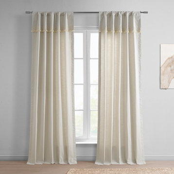 Sayville Modern Hampton Textured Cotton Curtain Single Panel, 50W x 96L