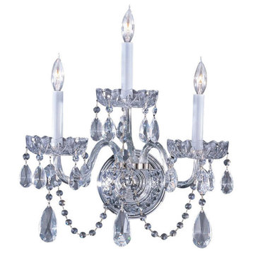 Traditional Crystal 3 Light Spectra Crystal Chrome Sconce