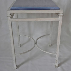 Vintage Side Table with Enameled Lava Stone - Products