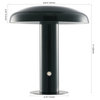Suillius 11" Rechargeable/Cordless Iron LED Mushroom Table Lamp, Forest Green