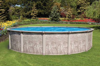 Inspiration for a large coastal backyard custom-shaped aboveground pool remodel in Phoenix