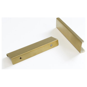 RCH Modern Stainless Steel Finger Edge Pull, Various Finishes, Brushed Gold, 5 7