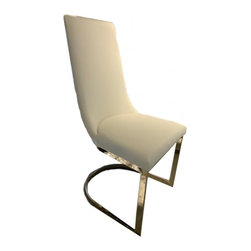 K&D - Cassat Dining Chairs, Set of 4, White-Gold - Dining Chairs
