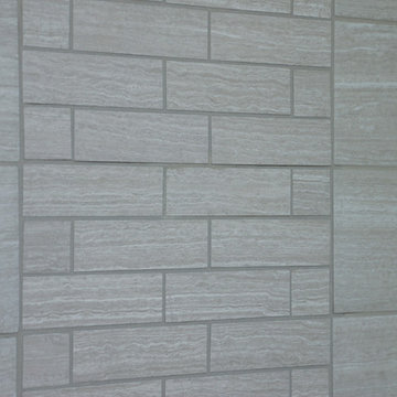 Modern City Style: Linear Taupe and Espresso Master Bath