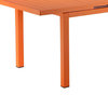 Benzara BM287738 Meta 95" Extendable Dining Table, Orange Aluminum Frame