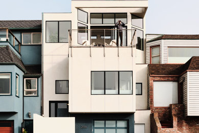 Design ideas for a beach style house exterior in San Francisco.