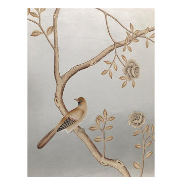 hand painted chinoiserie silk wallpaper wall coverings