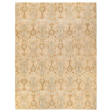 Eclectic, One-of-a-Kind Hand-Knotted Area Rug Ivory, 9'2"x11'10"