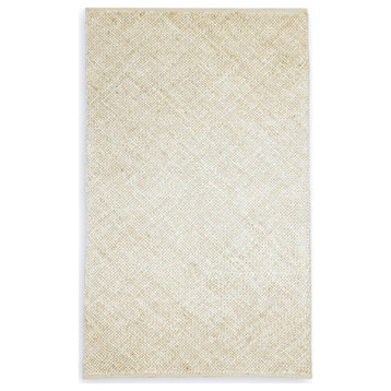 Handmade Jute & Cotton Abstract Rug by Tufty Home, Bleach, 2.5x9