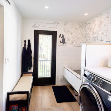 Sharp Californian Contemporary Laundry Room with Dog Wash