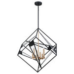 Eglo - Corrietes 6 Light Pendant Matte Black, 29" - Eglo's Corrietes Family is artistic in style and character. This 6- Light
