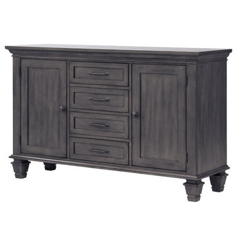 Sunset Trading Shades Of Gray Buffet | 4 Drawers And 2 Storage Cabinets