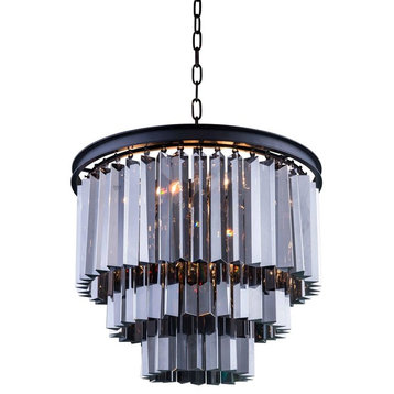 1201 Sydney Collection Pendent Lamp, Mocha Brown, Silver Shade/Gray