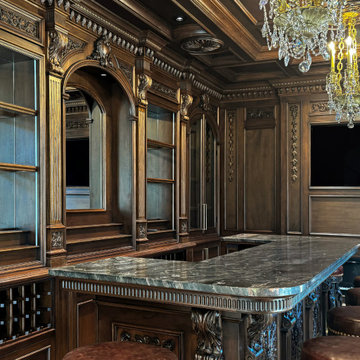 Classic Handcrafted Wood Home Bar in NJ.