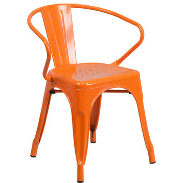 Orange Metal Chair With Arms CH-31270-OR-GG