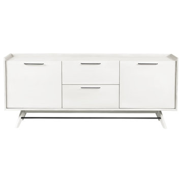 Mid-Century Modern 3-Section Sideboard, White