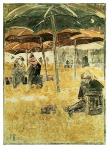 "Orange Market" Digital Paper Print by Maurice Brazil Prendergast, 18"x24"