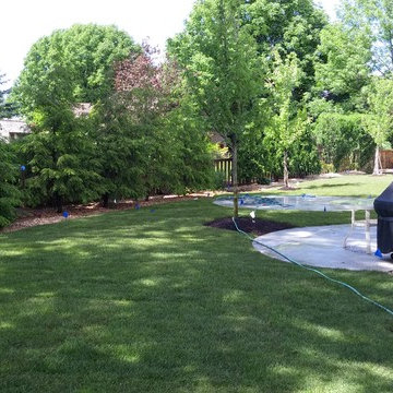 Naperville Patio, Landscape, regrade for drainage and sod