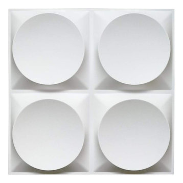 19.7"x19.7" Art3d White Wall Panels Moden 3D Wall Decor, Moon Surface, Set of 12