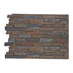 141-36-BRIGHTON FAUX WIDE STACKED STONE WALL PANELS - 36"H - Wall Panels
