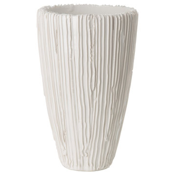 Alpine Cone Vase, White