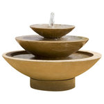 Campania - Cascade Outdoor Water Fountain, Travertine - The Cascade Outdoor Fountain is sure to be the addition to your garden. Simple, yet magnificent the cascade fountain features water spouting out from the center of the top basin gracefully overflowing the top bowl into the second and then into the grand basin below. The fountain is produced in natural cast stone. Unless requested in natural color, the fountain is finished in one of unique patinas or acid stains. No two pieces will look exact alike and color may vary from picture shown. It is not a cause for return. Color shown (Travertine) is available upon request.