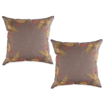 Dii Shimmering Leaves Pillow Cover 18x18", Set of 2