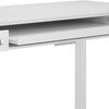 Contemporary Desk, Pine Wood With 2 Drawers and Keyboard Tray, White
