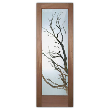 Front Door - Tree Branches - Mahogany - 36" x 96" - Book/Slab Door