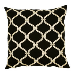 Ebony and Beige Square Pillow by Surya - Decorative Pillows