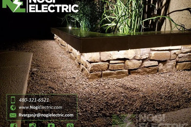 Patio vertical garden - mid-sized modern backyard patio vertical garden idea in Phoenix with no cover