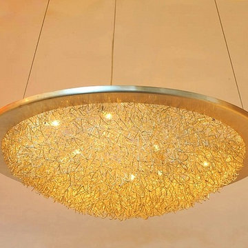 GOLDEN GLAM FLUSHMOUNTLIGHTING CHANDELIERS, NEST CHANDELIER by GALILEE LIGHTING