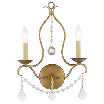 Livex Lighting 6422 Chesterfield 2 Light Wall Sconce - Antique Gold Leaf