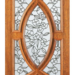 Mahogany Radius Lite Entry Single Door, Insulated Tempered Glass - Front Doors