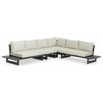 Meridian Furniture - Maldives Cream Water Resistant Fabric Outdoor Patio Modular Sectional - Create your own custom contemporary look on the deck or porch with the addition of this Maldives outdoor patio armless chair. Part of a large collection that lets you mix and match modular pieces to get the look you crave most. This modular sectional has cream water resistant fabric with a base made from grey aluminum, so it's sturdy, tough, and ready to face the elements with impeccable beauty, season in and season out. Shop the contemporary pieces in this collection to create the outdoor entertaining area of your dreams.
